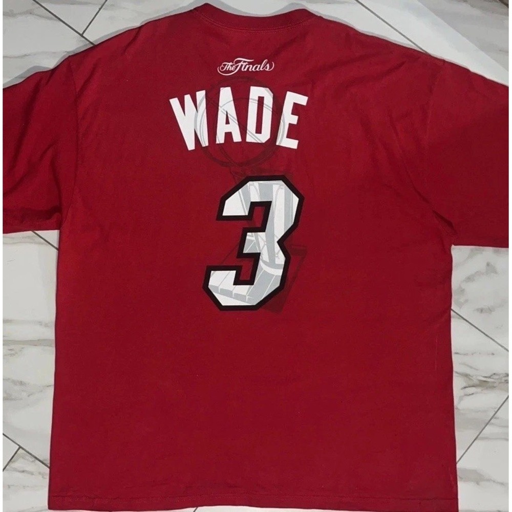 Vintage Miami Heat Dwyane Wade 2-Sided Majestic‎ NBA Finals T-Shirt Men's 2XL - Picture 4 of 15